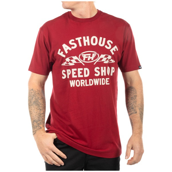 Fasthouse Vault Tee in Red, back graphic detail