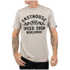 Fasthouse Vault Tee in Light Gray, model wearing front view