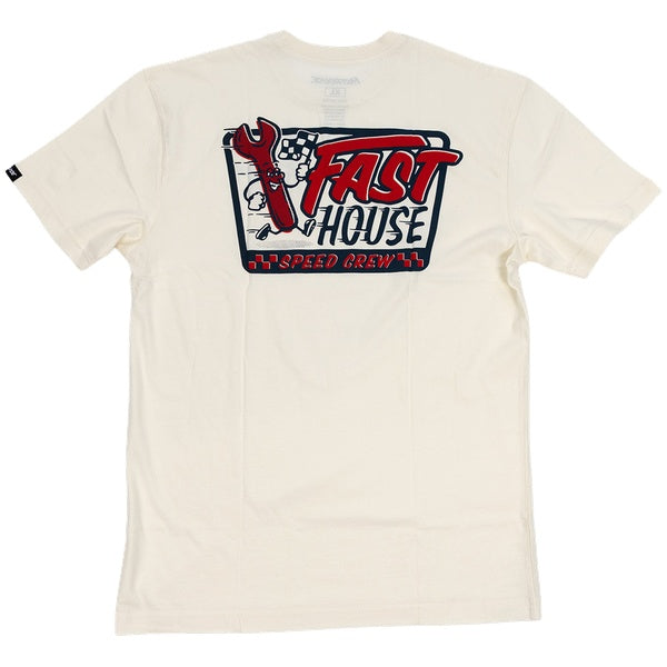 Fasthouse Steadfast Youth Tee in Natural, back view