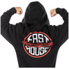 Fasthouse Squall Youth Hooded Zip-Up in Black, model wearing back view