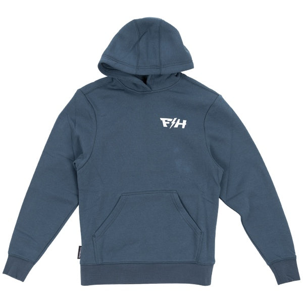 Fasthouse Pillar Youth Hooded Pullover in Indigo, front view