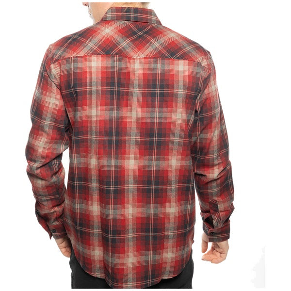 Fasthouse Saturday Night Special Flannel in Red/Black, model wearing front view