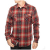 Fasthouse Saturday Night Special Flannel in Red/Black, model wearing back view