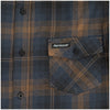 Fasthouse Saturday Night Special Flannel in Navy/Brown, plaid and button detail