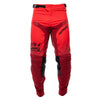 Fasthouse Elrod Ether Pants Red and Jester Red, front view highlighting motocross design and breathable panels for dirt bike riders.