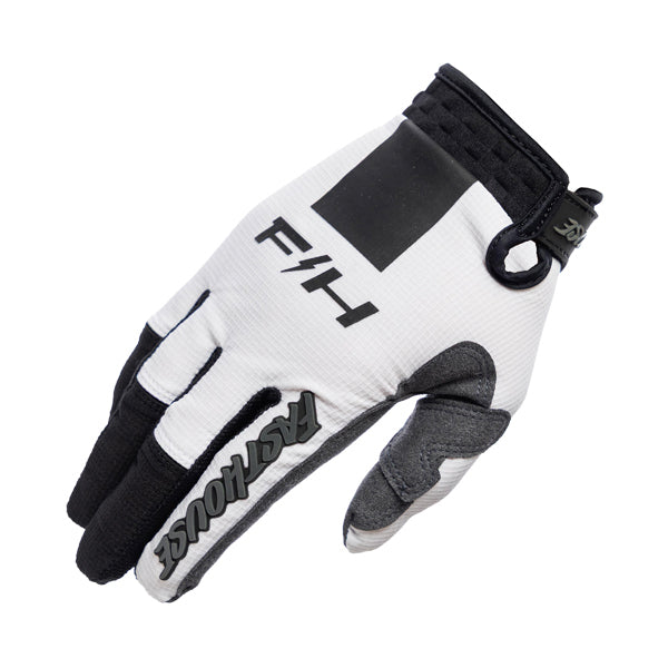 Studio photo on a white background of Fasthouse - Elrod Storm Gloves; showing stitching detail and grip areas; SKU 3930309503; Sizes: XS-2XL