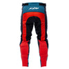Fasthouse Grindhouse Hudson pants in Blue/Red, straight rear view; teal rear yoke with bold red calf panels and FH logo at waistband.