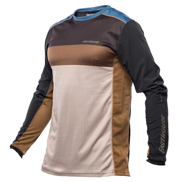 Clean studio shot of Fasthouse - Off-Road Matox Jersey; showing fabric texture, panel layout, and graphics; SKU 39314045; Colors: Moss/Black; Sizes: S-3XL