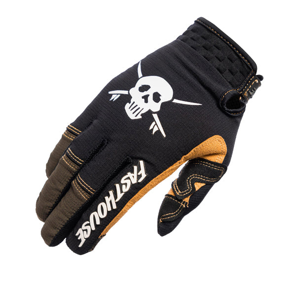 Crisp studio image on a white background of Fasthouse - Sanguaro Bennet Gloves; showing stitching detail and grip areas; SKU 3930800503; Sizes: XS-2XL