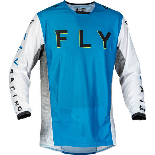 FLY Kinetic Evolution 2.0 MX MTB Jersey – Blau-gelb, Langarm, 100% Polyester Für Enduro & Motocross
