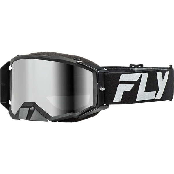Fly Racing Zone Elite Goggle in Black/Silver/Silver Mirror/Smoke Lens SKU 37-51905