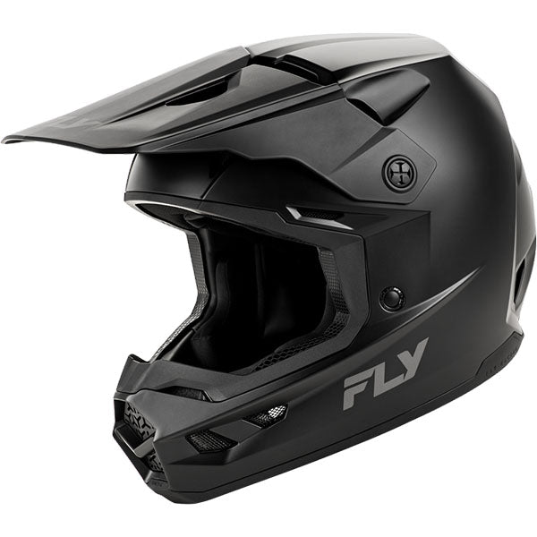 studio product photo of Fly Racing in Matte Black for motocross helmet, dirt bike, motocross, off road. SKU 73-867XS.