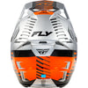 studio product photo of product in White/Red/Cyan for dirt bike, motocross, off road. SKU 73-005XS.