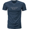 Studio photo on a white background of Fly Racing F-wing Tee; showing tee fit, printed graphics, and crew neckline; SKU 352-0611S; Sizes: S-2XL