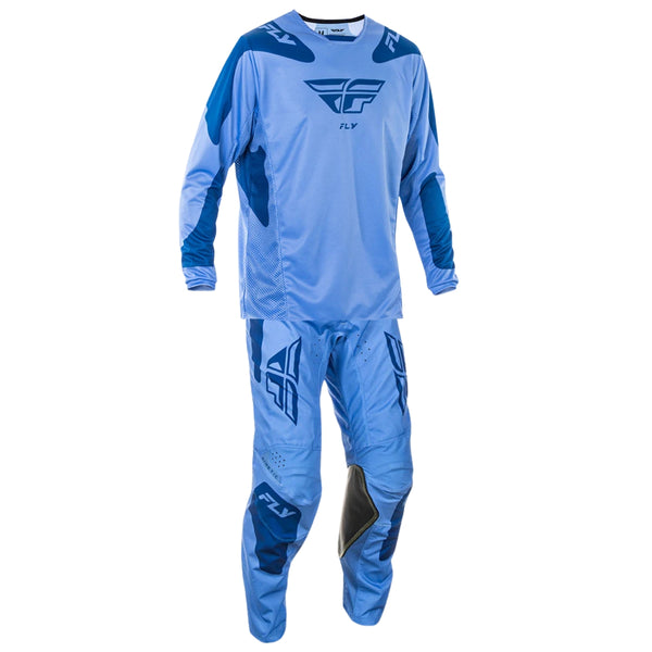 Product image of  in Ultramarine/Dark Blue | Color: Ultramarine/Dark Blue | Colors: Black/White, Grey/Orange/Black, Light Grey/Red/Black, Ultramarine/Dark Blue | SKU: fly-racing-mx25-fa-kinetic-sym-jersey-pant-combo | Available at BTO Sports
