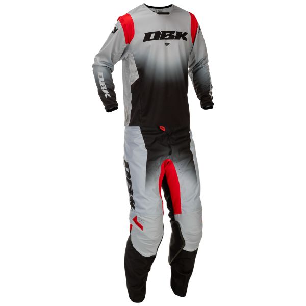 Product image of Fly Racing FA26 Kinetic DBK Combo GryRdBlk | Available at BTO Sports