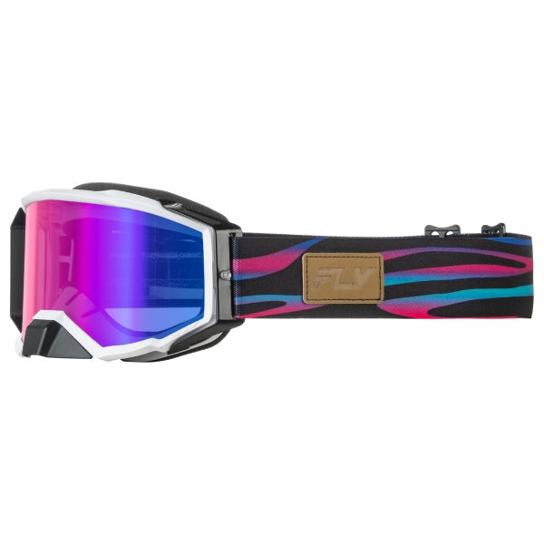 Fly Racing Zone Elite Stripe Goggles Multi W/ Magenta Mirror/Blue Lens