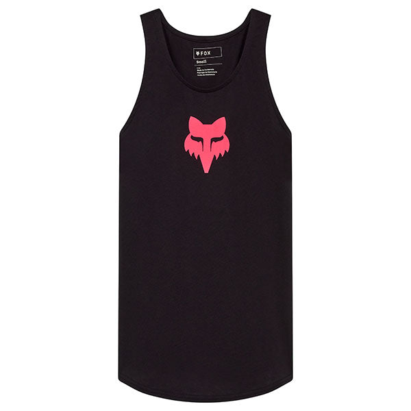 Studio photo on a white background of Fox Racing Fox Head Tank; showing sleeveless cut, hem shape, and printed or woven branding; SKU 31842-285-XS