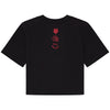 Studio photo on a white background of Fox Racing Fox x Honda Baby Tee (Womens); showing tee fit, printed graphics, and crew neckline; SKU 33587-001-XS