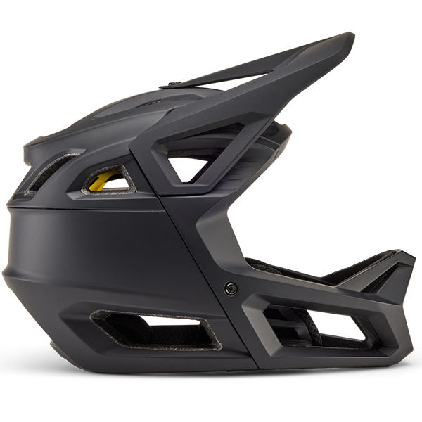 Product image of Fox Racing - Proframe Matte Black Helmet (MTB) SKU:33842-255-S | Sizes: SM, MD, LG | Designed for Mountain Bike, BMX and E-Bike riders | Available at BTO Sports