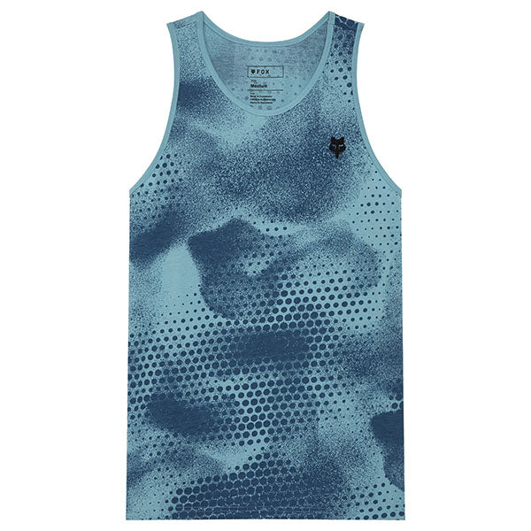 Crisp studio image on a white background of Fox Racing; showing sleeveless cut, hem shape, and printed or woven branding; SKU 33408-402-S