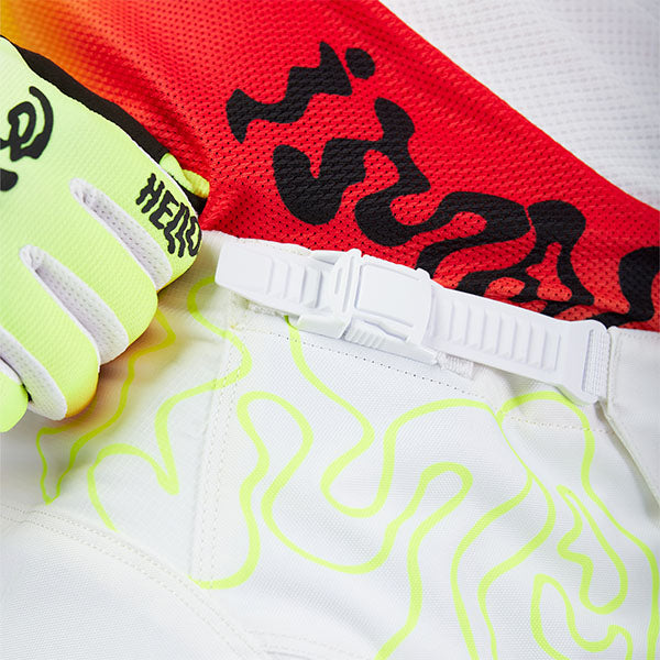 Detail of mesh ventilation zones on White Hello Future Pants (SKU: 33542-008)