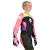 Detail of mesh collar and sleeve cuff on Pink Youth 180 Elevated Jersey (SKU: 33551-170)