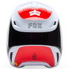 Top-down view of Black/White V1 Flow Helmet (SKU: 33701-077), showing intake vent layout and visor design, sizes XS, SM, MD, LG, XL, size XS, sizes XS to XL.