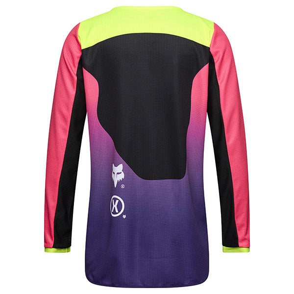 Side profile of Pink Youth 180 Elevated Jersey (SKU: 33551-170), showing mesh sleeve and drop-tail hem