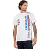 Clean studio shot of Fox Racing Honda Tee; showing tee fit, printed graphics, and crew neckline; SKU 33422-003-S; Colors: Red, Black, Optic White