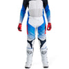 Right side profile of Fox Racing 360 Fade Pants in White and Blue (SKU: 33541-059), showing articulated fit and venting zones