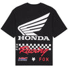 Professional studio photo of Fox Racing Honda Oversized Tee; showing tee fit, printed graphics, and crew neckline; SKU 33421-001-S; Colors: Black
