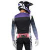 Rear view of Fox Racing Flexair Grid Jersey in Black and Purple (SKU: 33539-166), featuring drop-tail hem and fade graphics