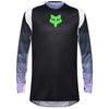 Front view of Fox Racing Flexair Grid Jersey in Black and Purple (SKU: 33539-166), featuring TruDri® fabric and race-fit silhouette