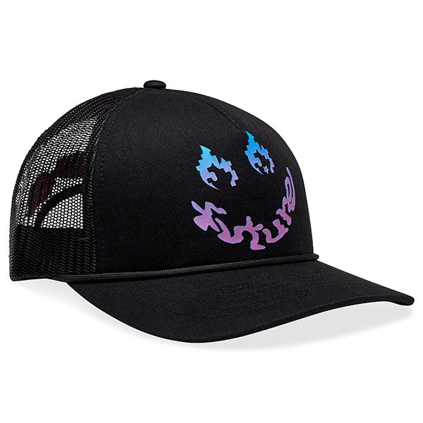 Front view of Fox Racing Women's Hello Fox Trucker Hat in Black, SKU: 33579-001