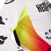 Rear close-up of Fox Racing 180 Hello Future Jersey in White and Yellow (SKU: 33534-008), showing stitching and graphics