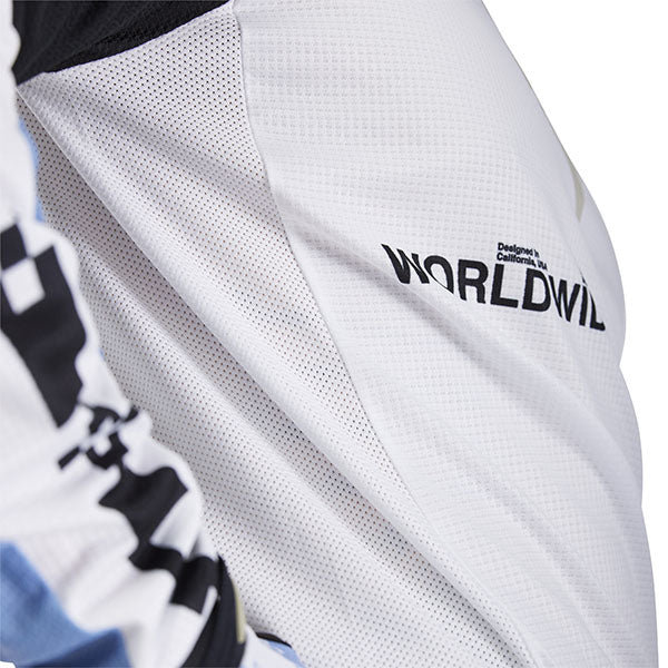 Side view of White 180 Digi Image Jersey (SKU: 33535-008), showing sleeve and torso fit