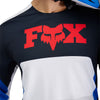Close-up of collar and cuff design on Fox Racing 360 Fade Jersey in White and Blue (SKU: 33533-059)