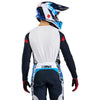 Rear view of Fox Racing 360 Fade Jersey in White and Blue (SKU: 33533-059), featuring drop-tail hem and sublimated graphics