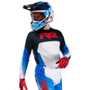 Right side profile of Fox Racing 360 Fade Jersey in White and Blue (SKU: 33533-059), showing ergonomic sleeve design