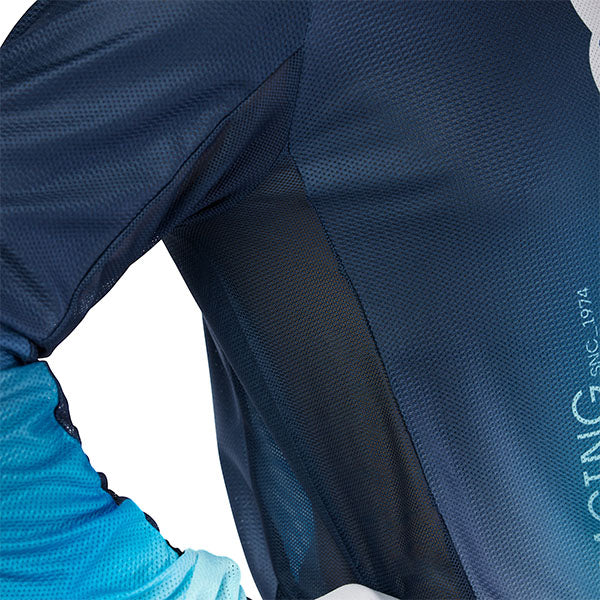 Flat lay rear view of Teal 180 Air Haze Jersey (SKU: 33536-329), showing full back panel