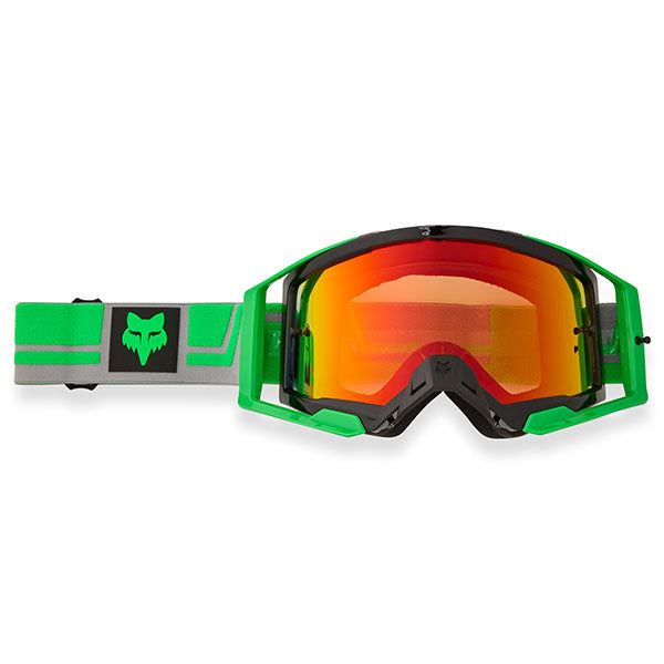 Front view of Fox Racing Airspace Drive Goggles in Steel Blue (SKU: 33522-395), featuring wide viewport and VLS™ lens system