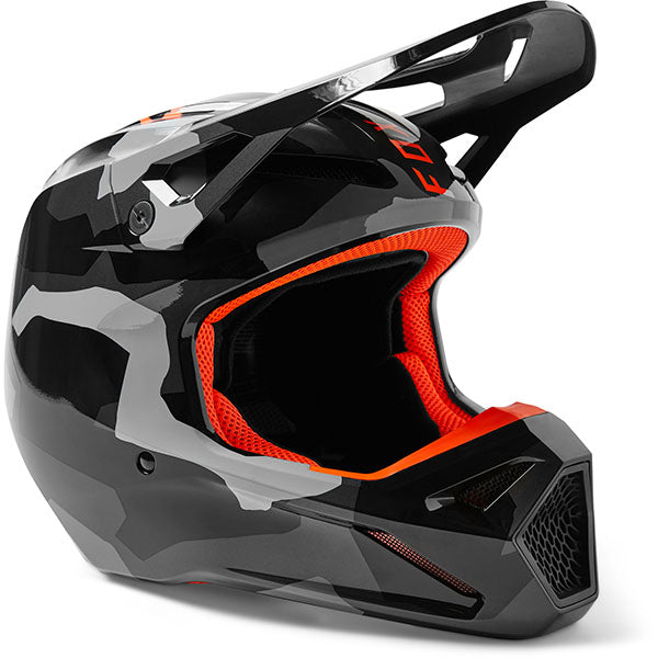 studio product photo of Fox Racing SKU 29667-033 in Grey Camo, size XS for motocross helmet, dirt bike, motocross, off road, sizes XS to XXL.