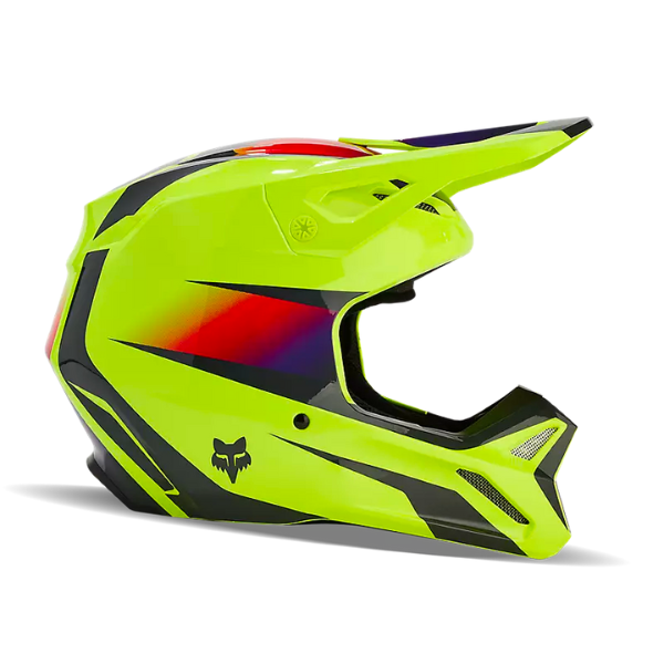 studio product photo of Fox Racing SKU 31372-005 in YELLOW, size XS for motocross helmet, dirt bike, motocross, off road, sizes XS to XXL.