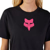 Crisp studio image on a white background of Fox Racing Fox Head Tee (Womens); showing tee fit, printed graphics, and crew neckline; SKU 31850-001-XS