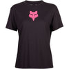 Clean studio shot of Fox Racing Fox Head Tee (Womens); showing tee fit, printed graphics, and crew neckline; SKU 31850-001-XS