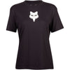 Studio photo on a white background of Fox Racing Fox Head Tee (Womens); showing tee fit, printed graphics, and crew neckline; SKU 31850-001-XS
