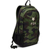 Fox Racing 180 Backpack SKU 32793 Green Camo front view showing main compartment and Fox Racing branding
