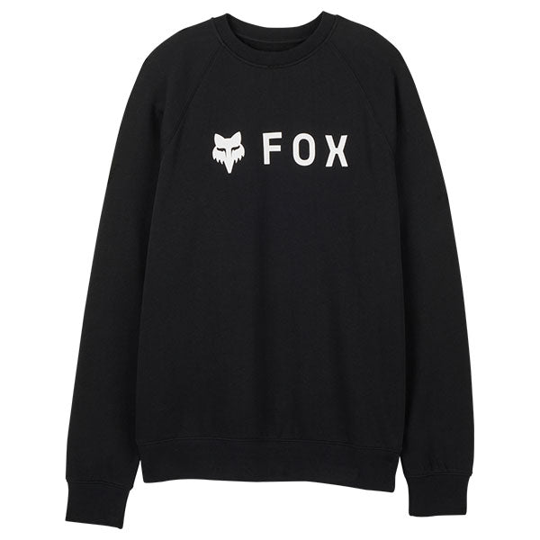 Fox Racing - Absolute Crew Sweatshirt sku 31591-001, studio image of the front of a Black sweater with Fox logo in white on a white background 