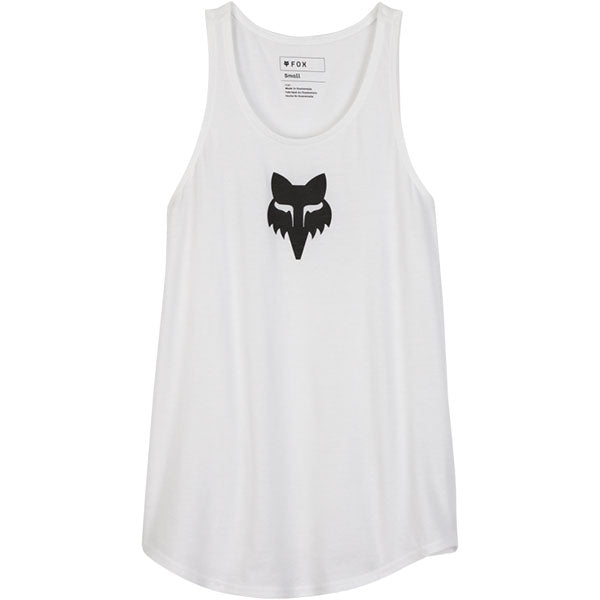 Crisp studio image on a white background of Fox Racing Fox Head Tank; showing sleeveless cut, hem shape, and printed or woven branding; SKU 31842-001-XS